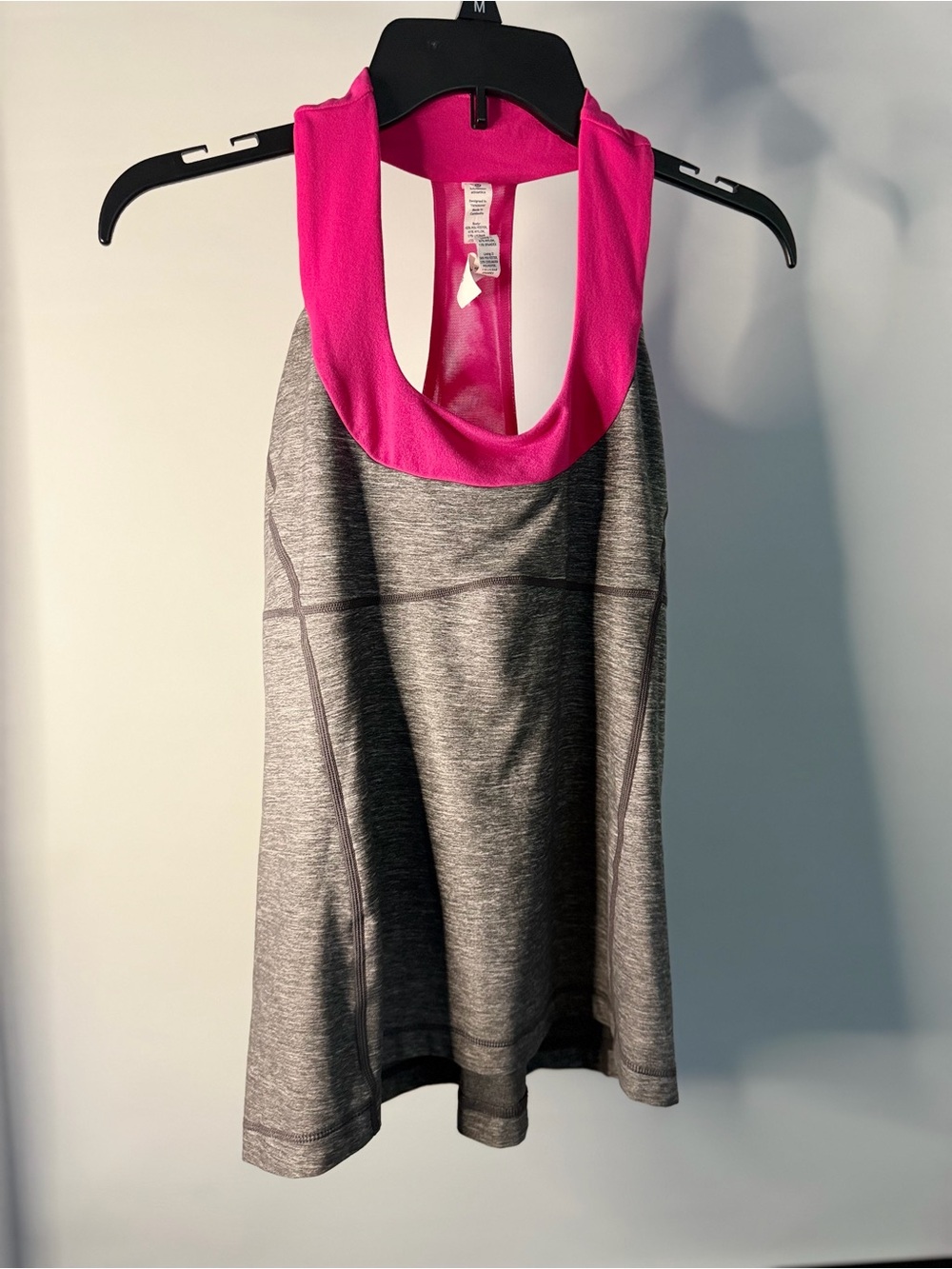 lululemon athletica Grey Tank with Pink Racerback Trim
